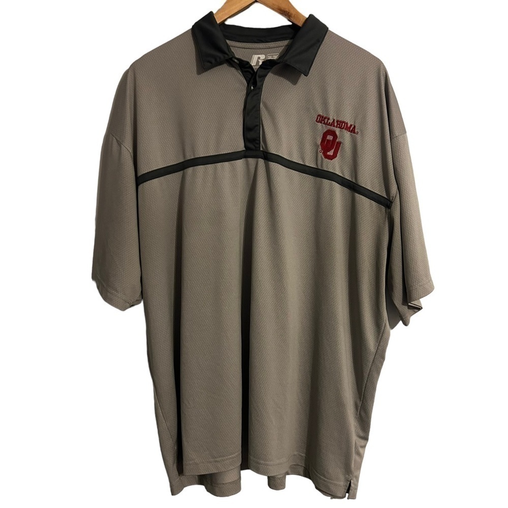 Men’s Russell Oklahoma University Grey Golf Polo Shirt Men's 3XL (54-56)